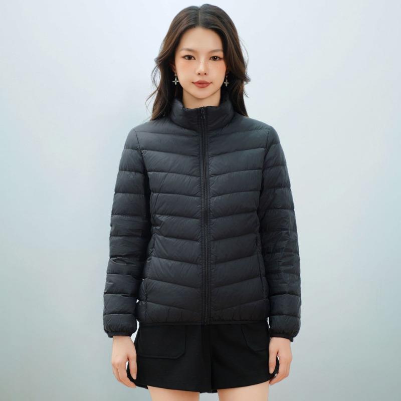 Women's new national standard 90 down simple down solid color women's stand-up collar women's clothing light down jacket women
