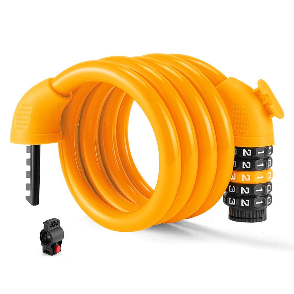 BENGGUO 5-stellige Zahlenschloss für Fahrräder, dickes Stahlkabel, Diebstahlschutz-Sicherheitsschloss mit Halterung