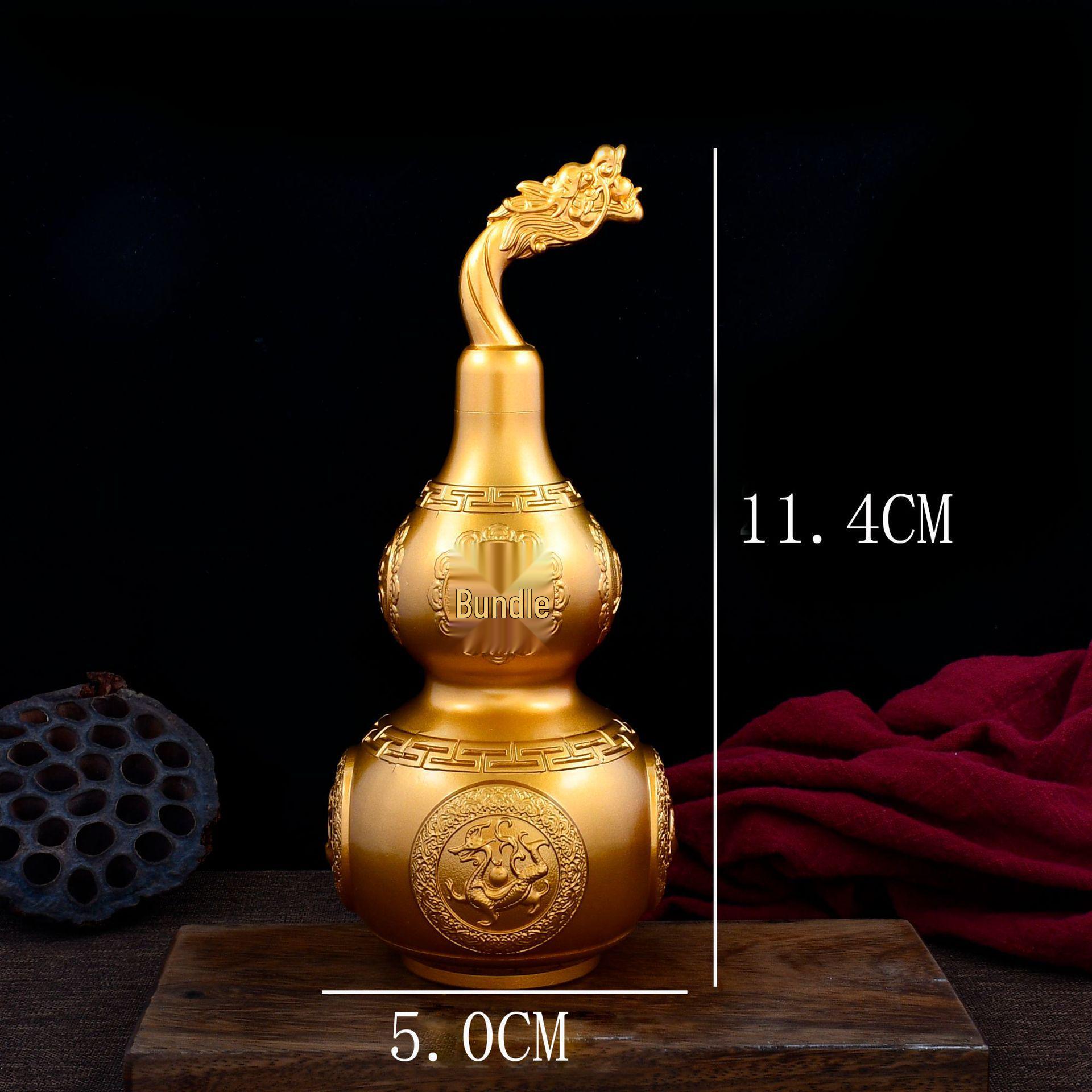 Brass Mythical Beasts Dragon Head Gourd: Wealth-Attracting Home and Office Decor