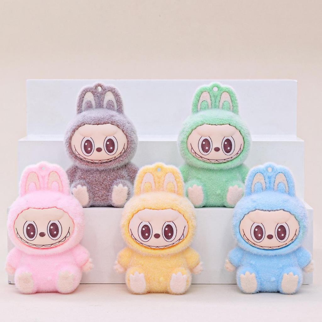 Labubu Plush Keychain Doll with Velvet Texture Creative Bag Accessory