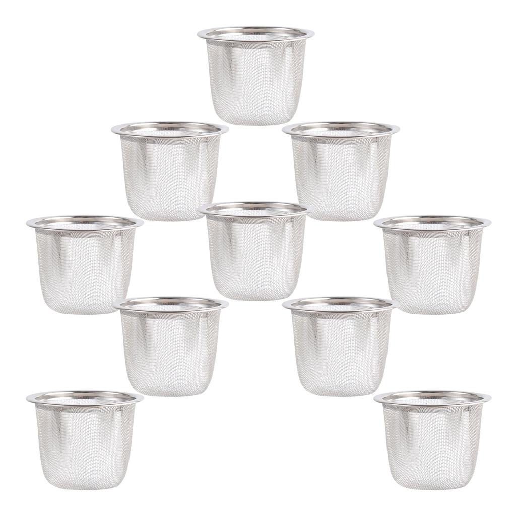 10 Pezzi Colino da Tè a Maglia Fine Filtro Metallico in Acciaio Inossidabile Infusore per Tè Comodo per Infusione Foglie Sfuse Infusore per Teiera