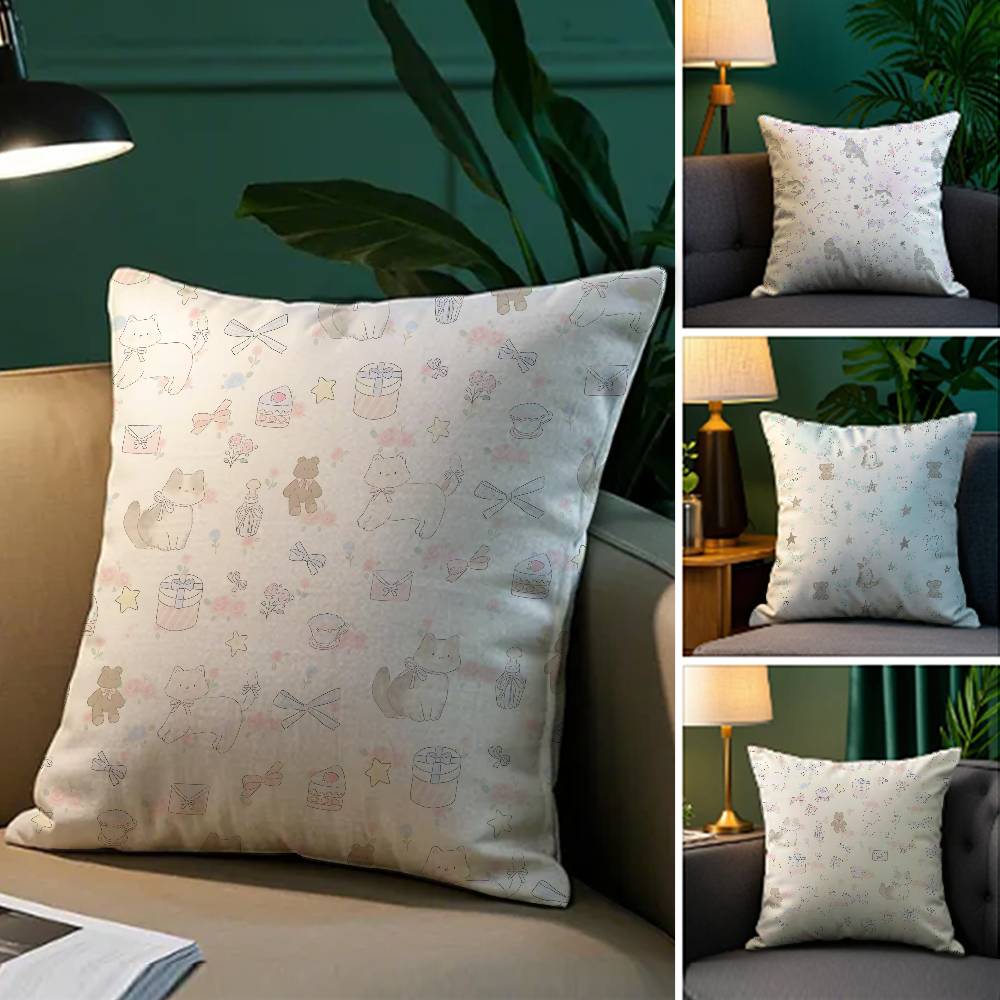 Flowers And Animals Warmly Heart Pillow Case Comfort Sofa Bed Silky elegant Invisible zipper Decorative cushion cover