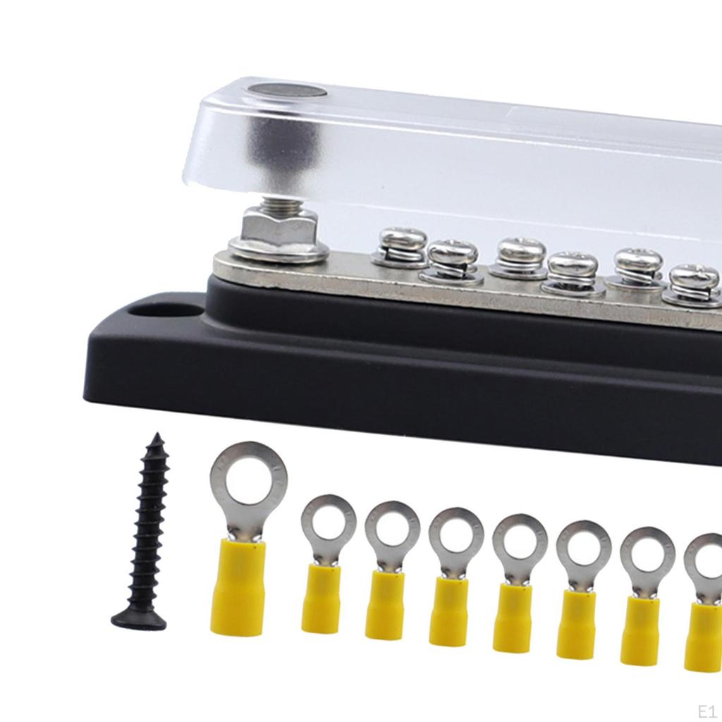 10 Terminal Bus Bar Kit Dustproof Replaces Parts Easily Install Professional with Cover AC 110-300V