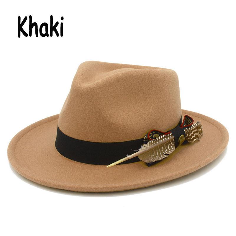Trendy Fedora Hats Men Women Casual Vintage Caps Bowknot Feather Belt Jazz Cap Britain Derby Luxury Hat Mens Trilby Felt Caps