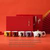 2026 Year of the Horse Cultural Gift Set: Ceramic Tea Cup, Ornament, Piggy Bank Souvenir