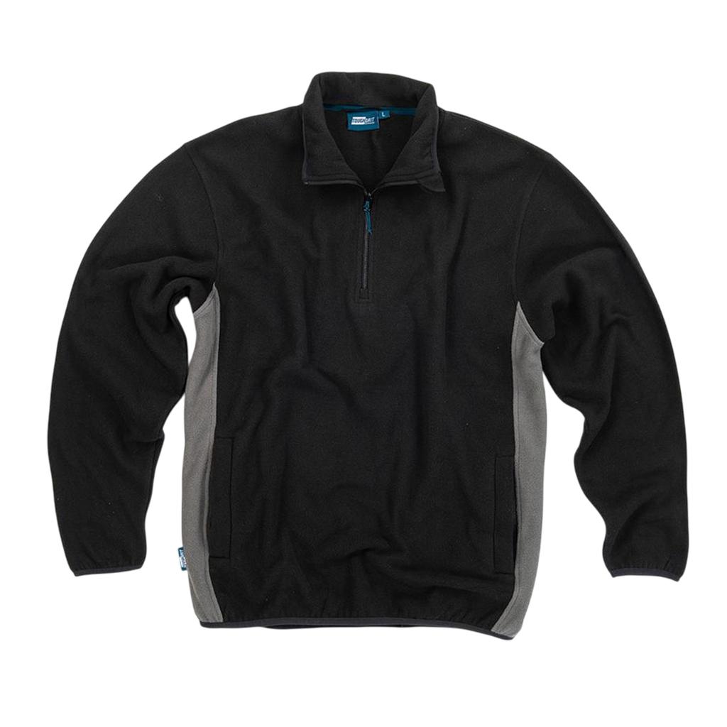 Tough Grit Mens Two Tone Quarter Zip Fleece Top