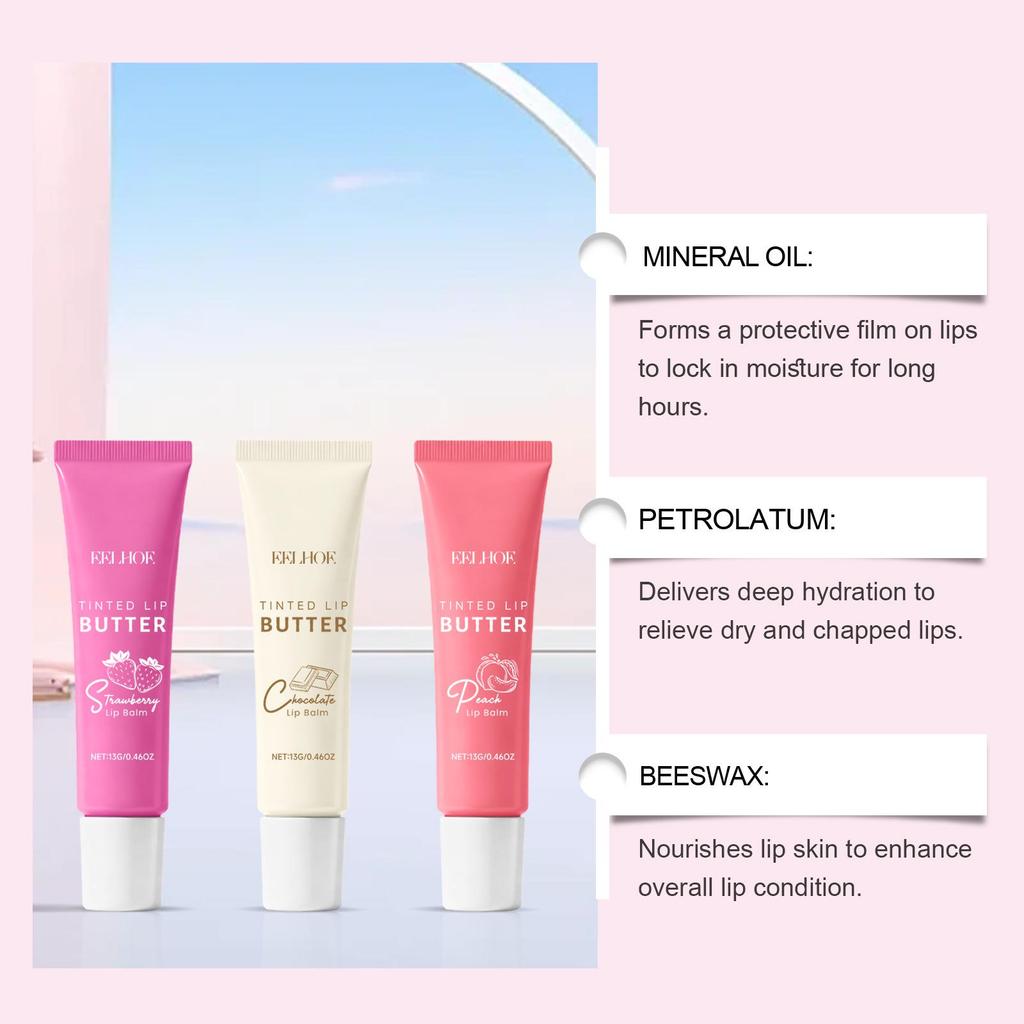 EELHOE Hydrating Tinted Lip Balm Set for Plump, Soft Lips