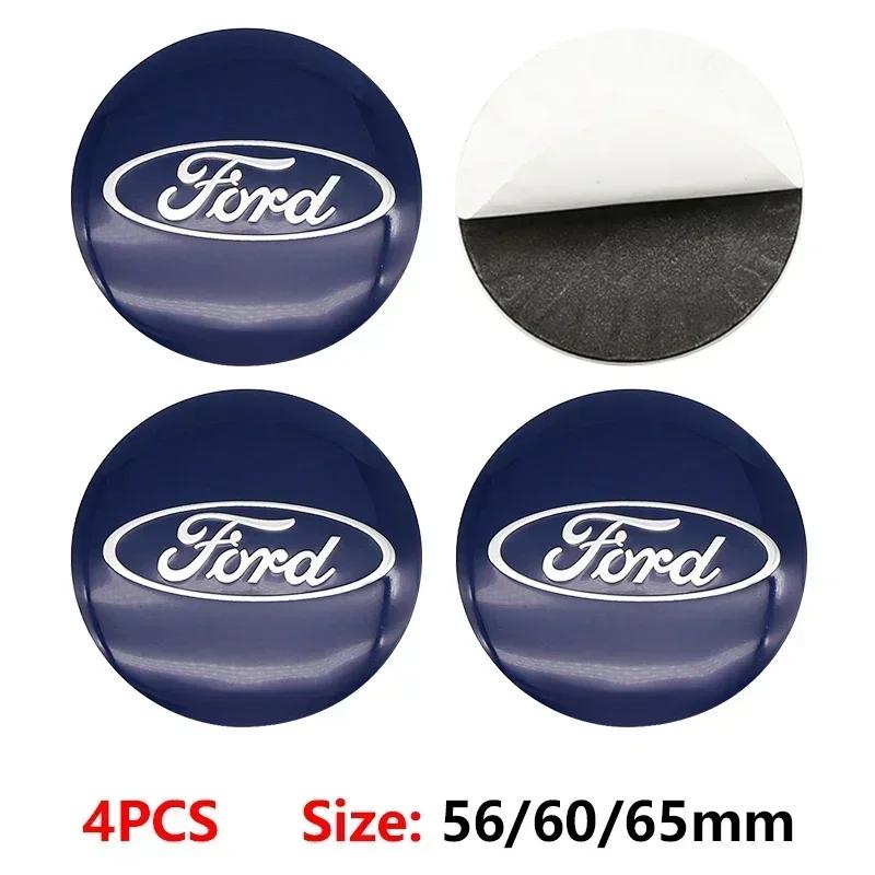 New 2026 Car Sticker Ford New 2025 Hot 4pcs 56/60/65mm Car Wheel Centre Caps Set Hub Centre Rim Cover Badge Blue Center Wheel Ca
