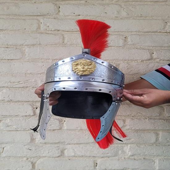 Romersk Soldat Centurionhjälm Graverad Stålreplika för Cosplay Heminredning