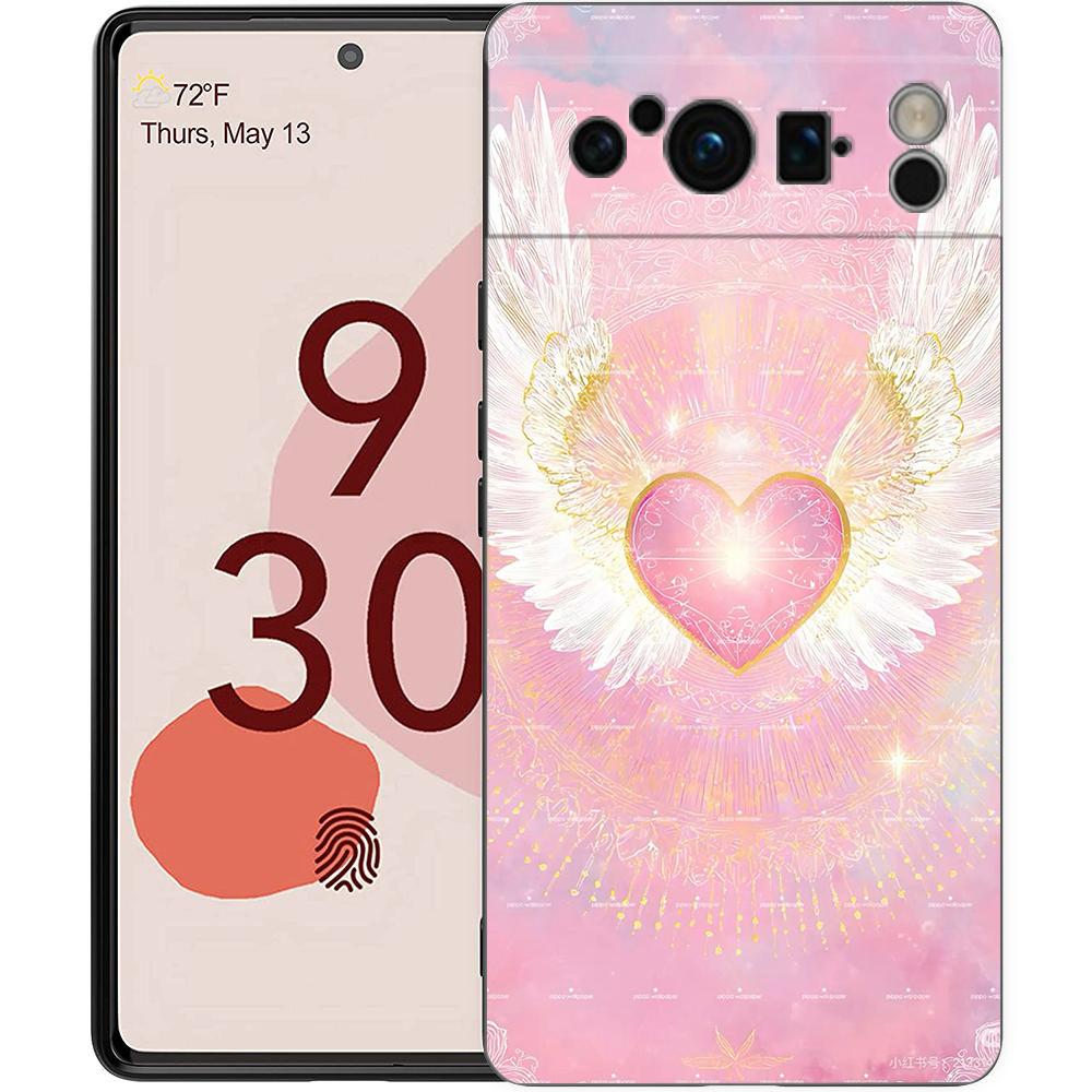 

Phone Case Cover for Google Pixel 10 9 8 7 6 7A 6A Pro Shockproof Soft TPU 10 9 Pro XL Shell Capas Funda Lovely Star Angel Wings Pixel 9A