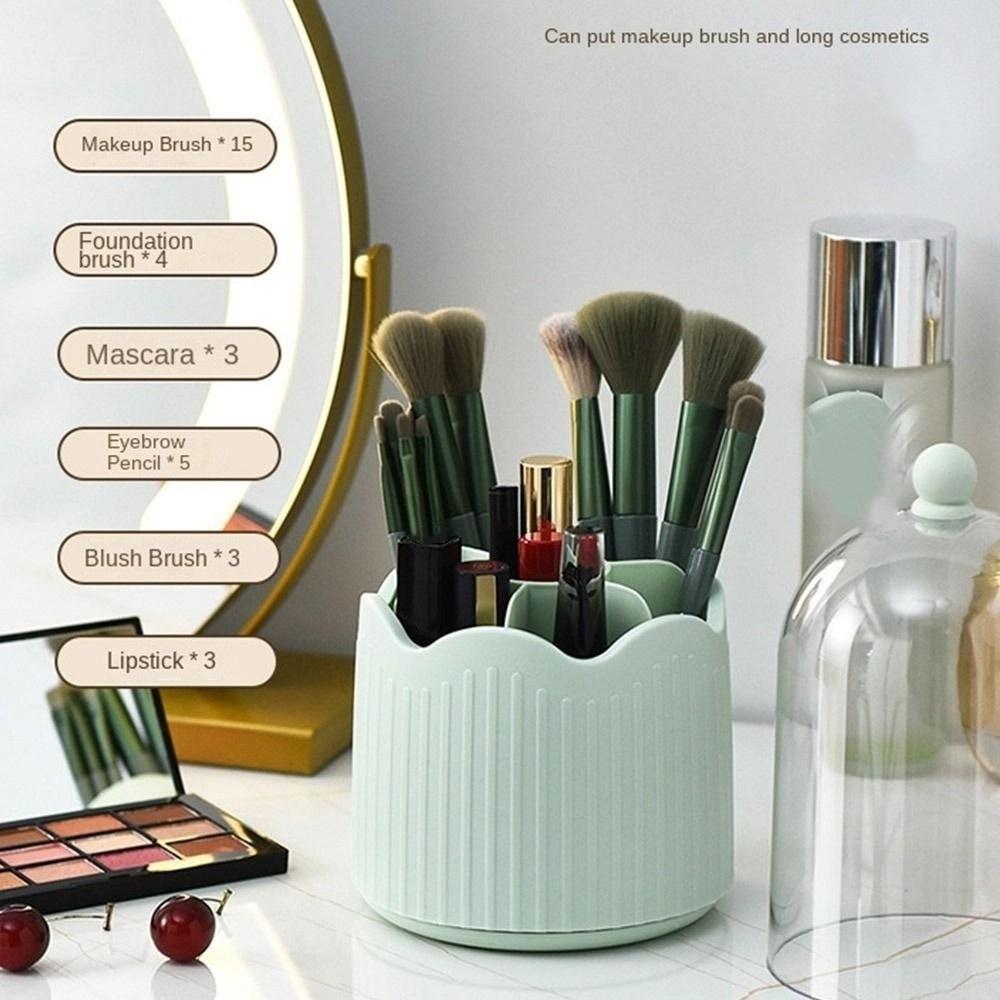 Dust-proof Rotatable Makeup Brush Box Detachable Desktop Makeup Organizer Jewelry Container