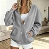 Women S Solid Color Long Sleeve Button Cardigan Hoodie Casual Outerwear