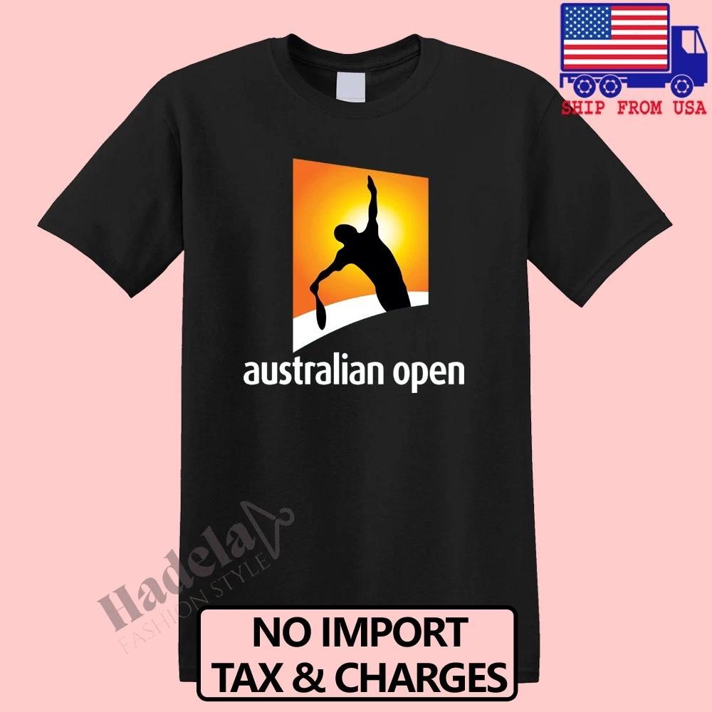 Australian Open Tennis Grand Slam Men s Black Size S-5XL S