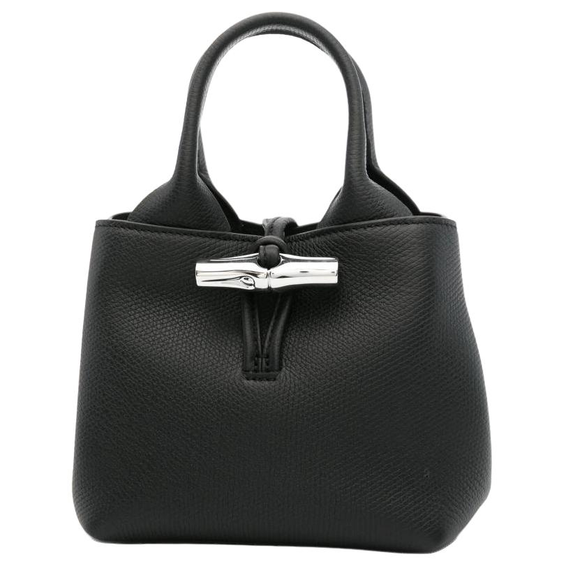 

Longchamp Le Roseau Bamboo Closure Detachable Adjustable Shoulder Strap Leather Shoulder Crossbody Handbag Women Handbag Black 10278HFP001 Basic Set (Bag+Dust Bag)