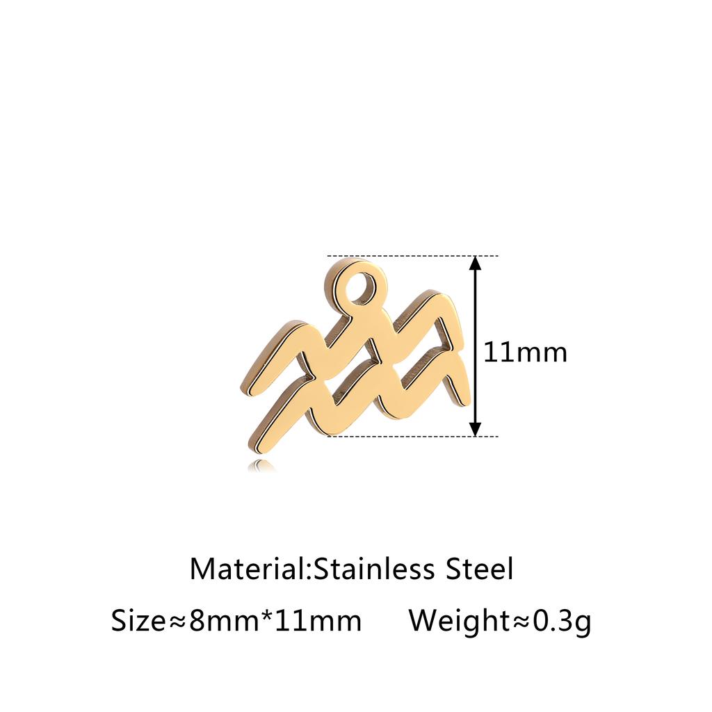 5Pcs/Lot Stainless Steel 12 Zodiac Sign Charms Mini Constellation Pendants DIY Handmade Craft Necklace Bracelet Jewelry Making