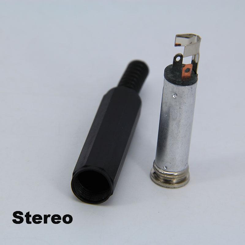 6.35mm 6.5mm Audio Male Female Mono Stereo Solder Connector Plug Socket 2 3 Pole Gold Plated Metal Amplifier Mic Converter