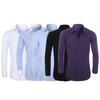 Striped Turn-down Collar Men Shirt French Cuff Button Long Sleeve Buttons Closure