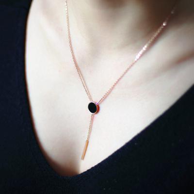Collier à pendentif géométrique en acier inoxydable 316L, points noirs, pull, nouveau collier pour dames, bijoux cadeau