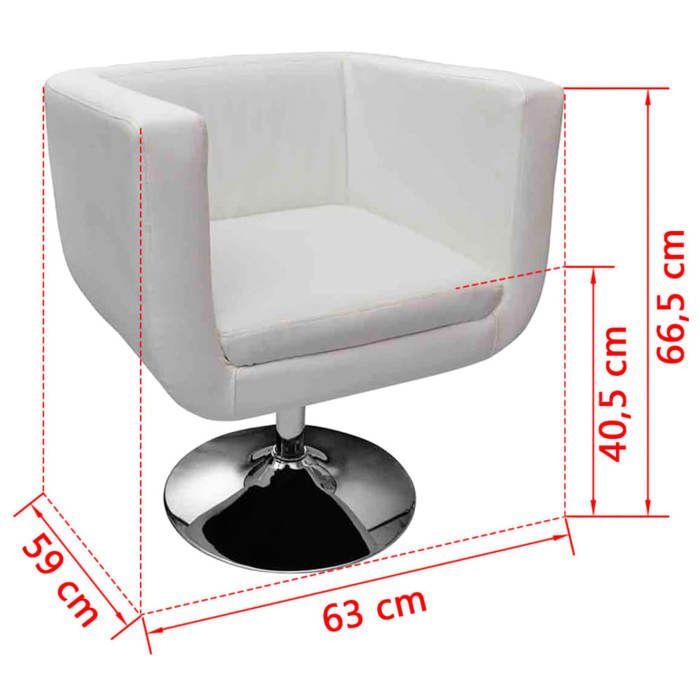 VidaXL Tabouret de Bar Cuir Artificiel Blanc Meuble Mobilier de Bar Chaise 240040