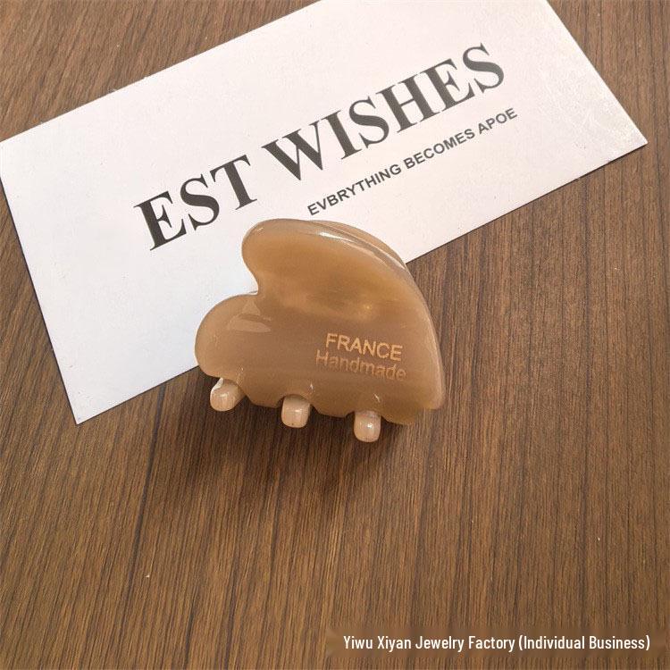 Korean Heart Acetate Claw Hair Clip, Large Size for Simple Bangs, Headwear Jewelry.