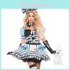In Alice Wonderland Cosplay Costume Women Stage Performance Dress Halloween