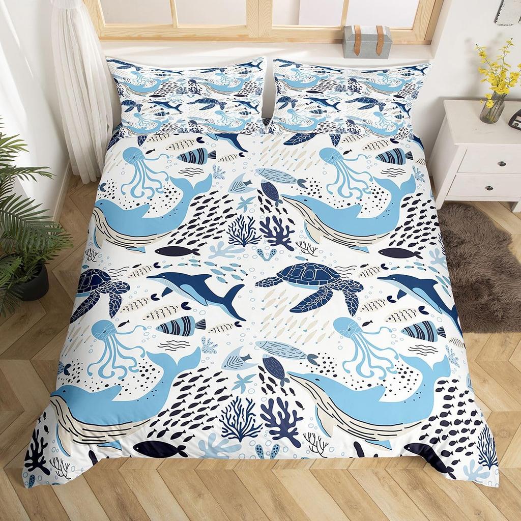 Erosebridal Kids Camping Bedding Set Twin Size Happy Camping Comforter Cover for Boys Girls Western Rustic Farmhouse Style Duvet Cover Vinta