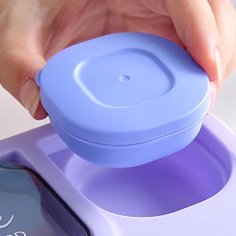 with Fork and Spoon Lunch Box 3 Grid Microwave Food Storage Container Snack Food Box  for Kids