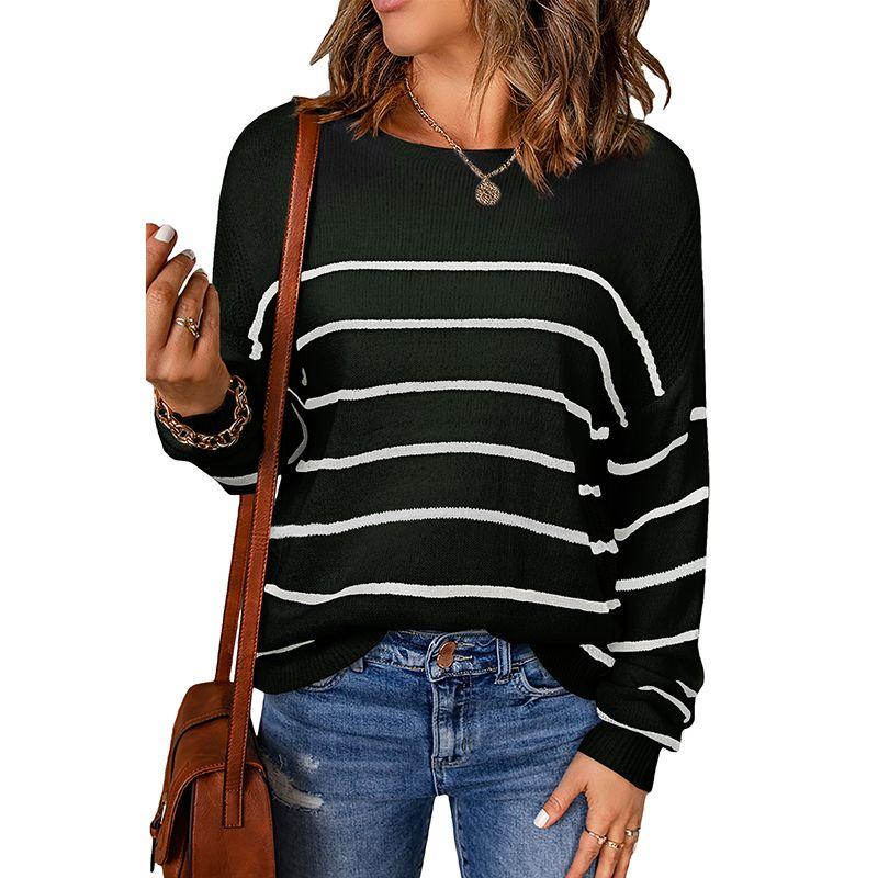 

Модный тонкий облегающий вязаный пуловер с круглым вырезом Black P219 Size M fit (55.00 kg-62.50 kg