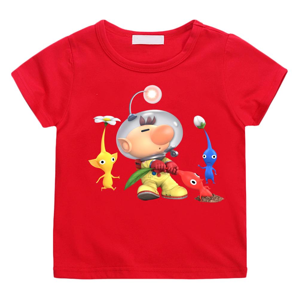 

Pikmin GAME Anime Print Casual T-shirts Kids High Quality 100%Cotton Tees Boys Girls Tops Children Intellectual Fun Cartoon Tshirts Cute T-shirt 100