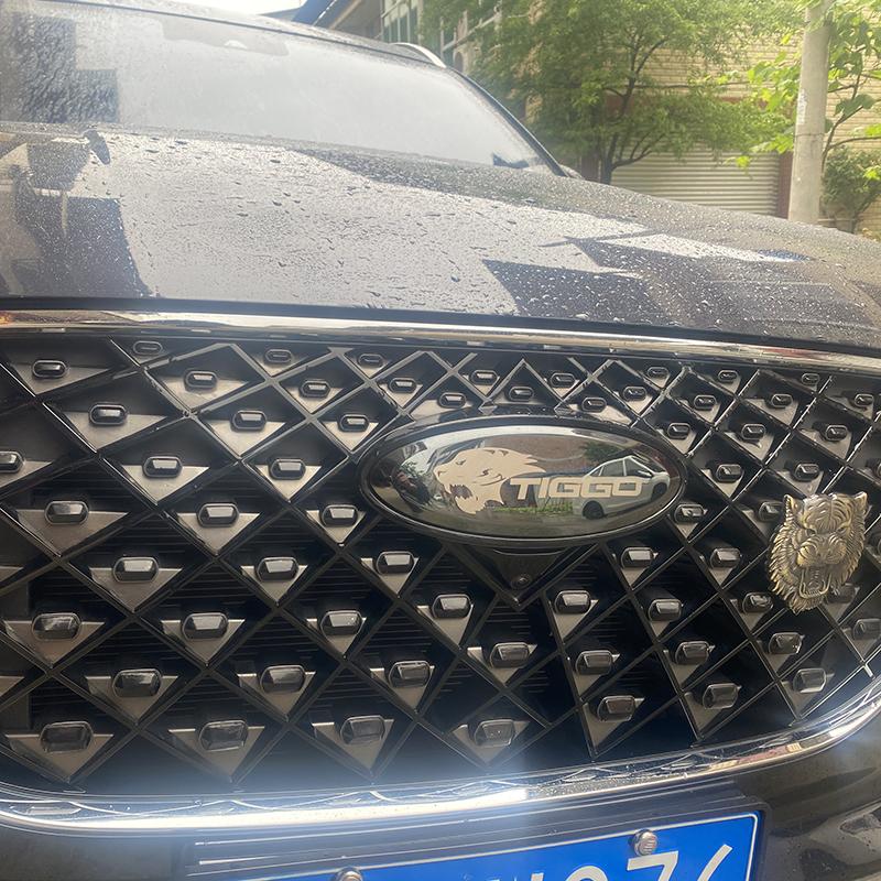 Chery Tiggo 7 pro 8 Pro Grill Vysoce kvalitní kovová dekorace na hlavu tygra Znak do auta Odznaky Obtisky Závodní kovové samolepky