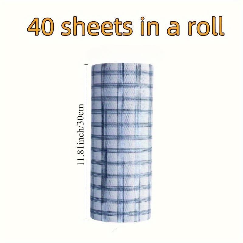 

1 рулон, многоцелевые тряпки в синюю клетку, для сухого и влажного использования, салфетки для уборки кухни с высокой впитывающей способностью, одноразовые полотенца для мытья посуды для дома и ресторана 11.81*11.81inch