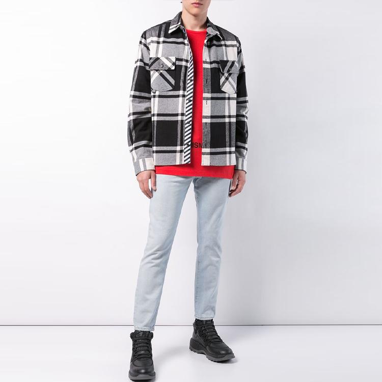 Off-White SS21 Graffiti Pfeil Print Langarm T-Shirt Herren Oberteile Rot OMAB001R191850152010