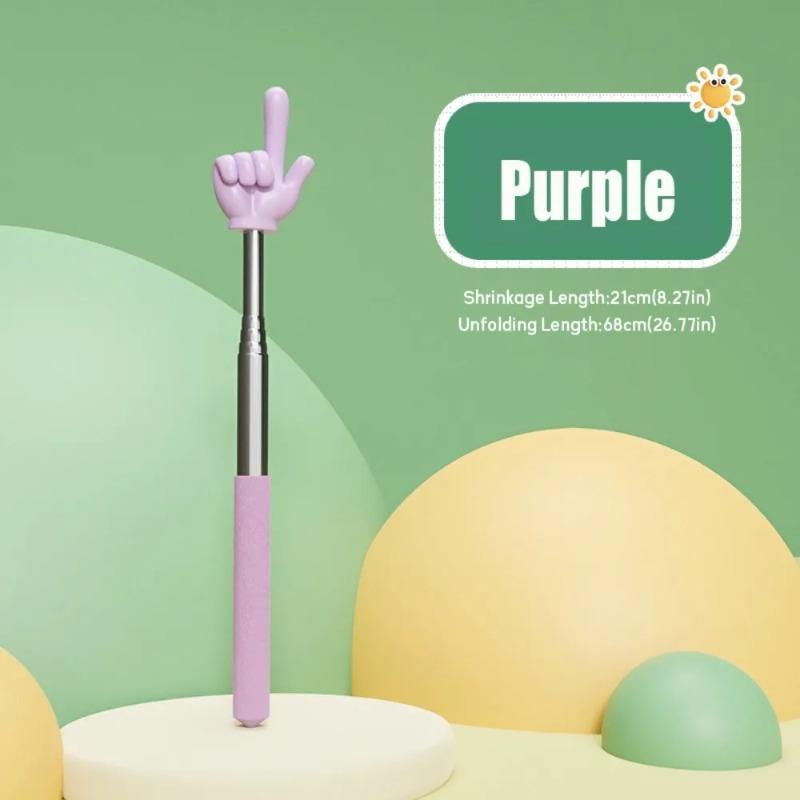 

Durable Stainless Steel Teaching Pointer Telescopic Rod Finger Design Teaching Stick Classroom Finger Pointer Teachers Pointer фиолетовый