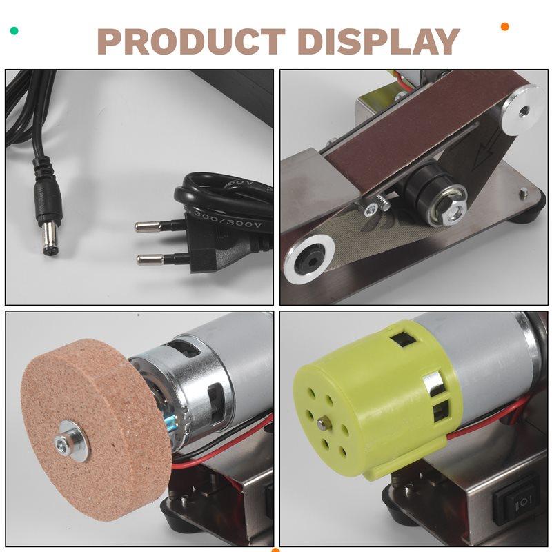 A60ZEU Plug,Belt Sander,Adjustable Speed Electric Knife Sharpener,15Degree Belt Grinder,Power Belt Sander For Woodworking Durabl