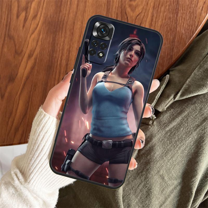 Lara Croft Tomb Raider Case For Xiaomi Redmi Note 14 Pro 13 12 11 10 15 Pro Plus Redmi 13 C 15 10C 12C 14C 15C Cover