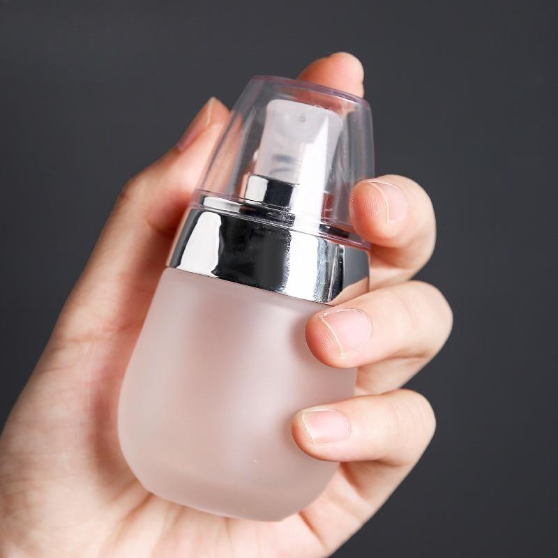 Kosmetischer nachfüllbarer Behälter, Glasflasche mit Deckel für Lotion und Creme, Reise-Aufbewahrungsbehälter, Tragbare Spenderflasche für Hautpflegeprodukte