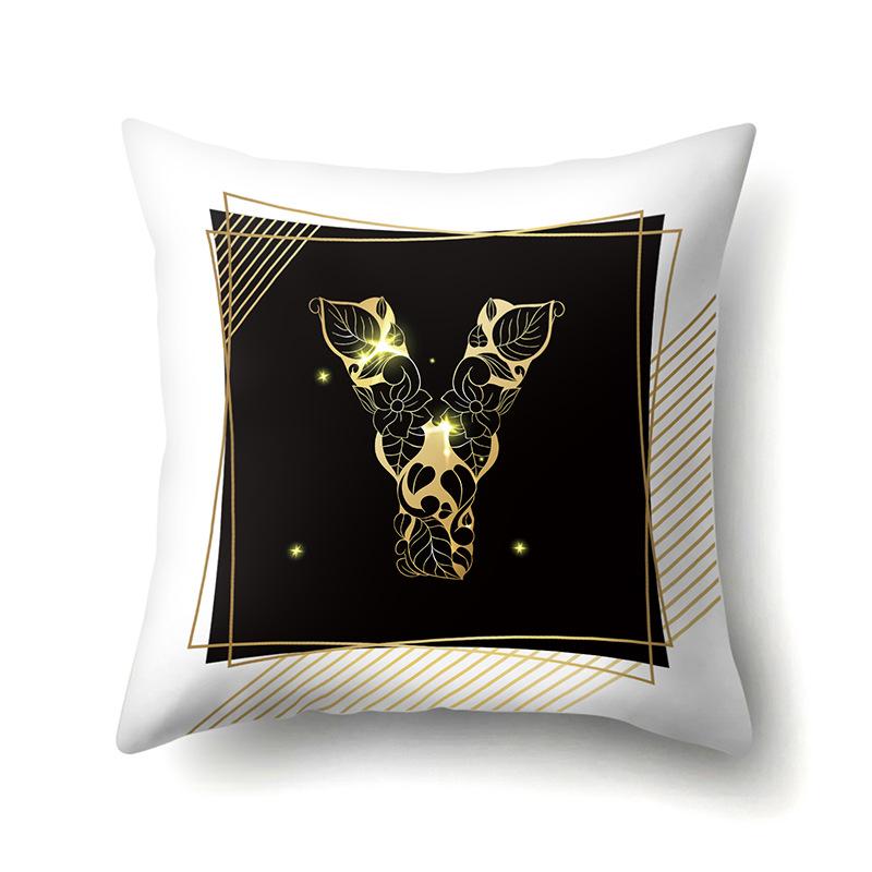 Polyester Pillowcase 26 English Letters Sofa Pillow Bedside Cushion Car Lumbar Cushion Office