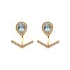 Ouyang Nana Earrings, Song Huiqiao Water Drop Earrings, High-End Sense Light Luxury Earrings, Rear Hanging Type, Sweet Temperament