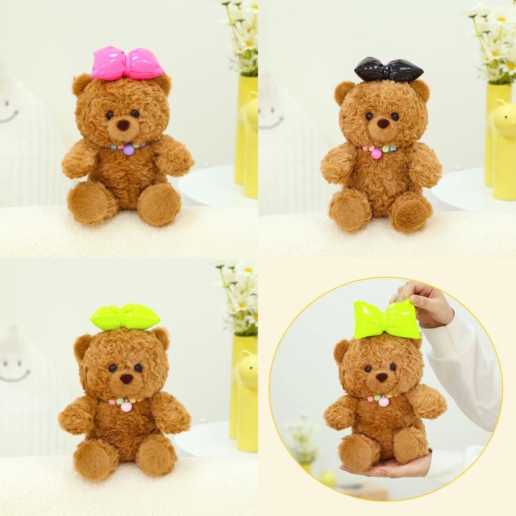 Cute Bear Bow Plush Toy Cute Cartoon Girl Child Bedroom Decoration Doll Gift