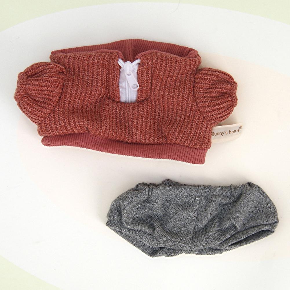 For 37cm Labubu Doll Shirts Sweater Hat Cartoon Plush Doll Replacement Outfit Playing House Accessories Mini Clothes