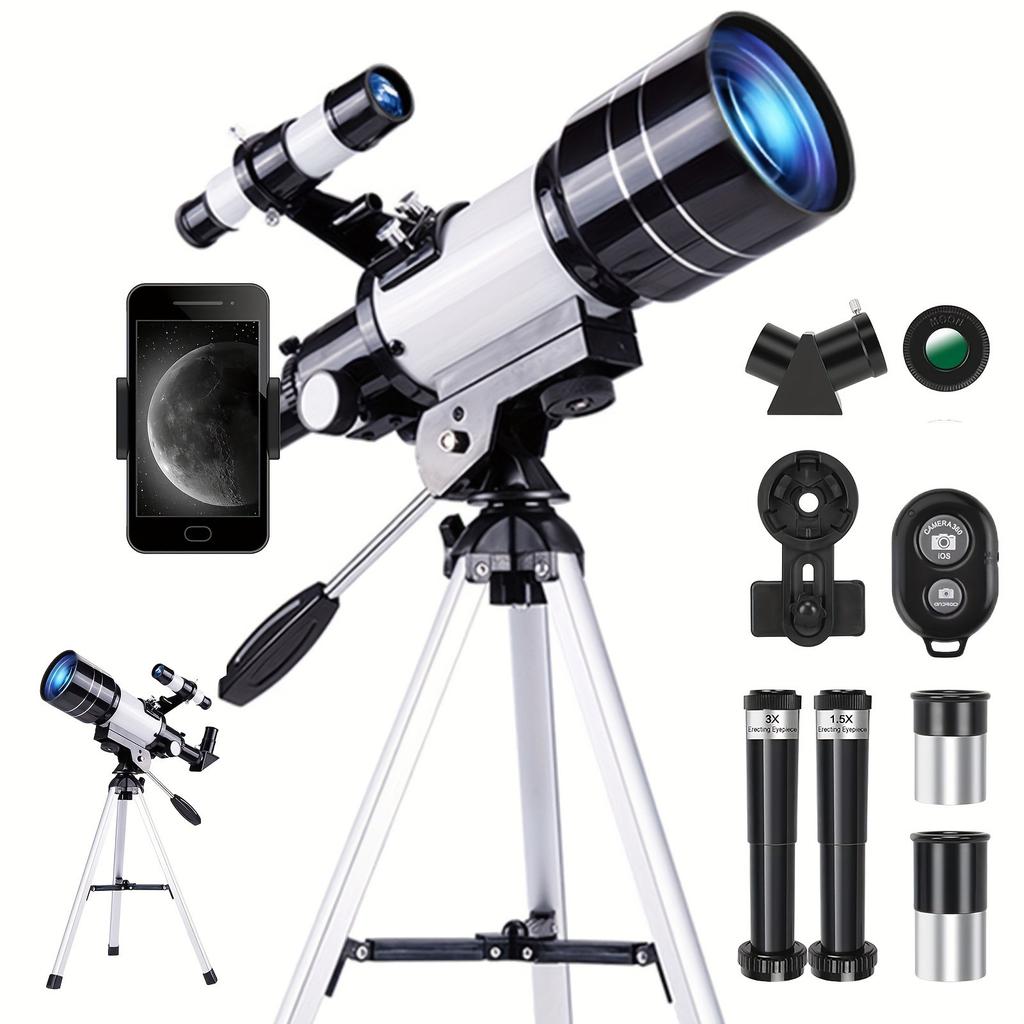 150X telescope, 70mm aperture telescope, suitable for adults, high magnification, portable astronomical telescope