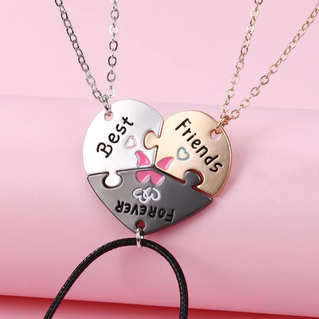 2/3pcs Friendship Necklaces for Women Girls Kawaii Best Friends Mom Daughter Pendant Chain BFF Jewelry Accessories Gifts