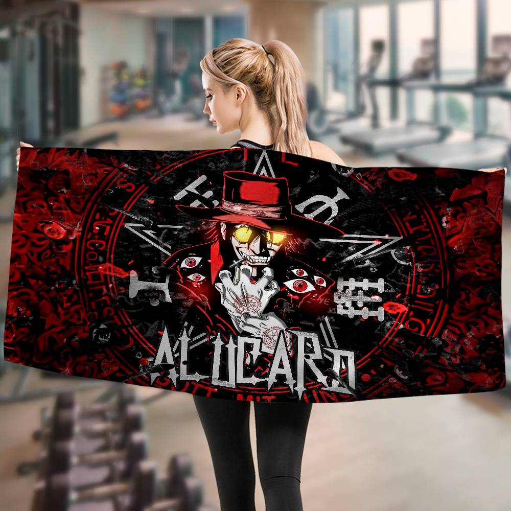 Horror Anime H-Hellsing Microfiber Blanket Quick Drying Beach Towels Oversized Printing Super Absorbent Pool Towel Blanket
