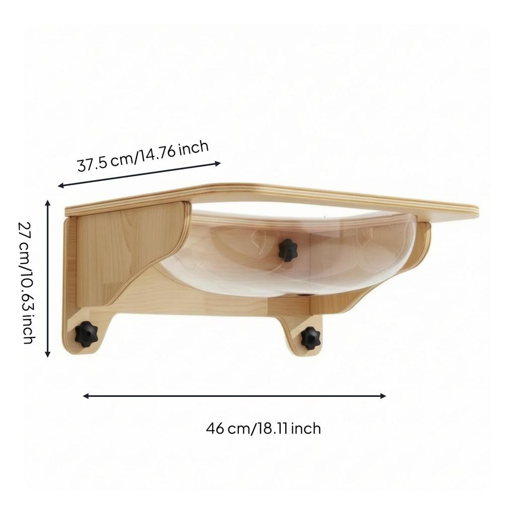 Wall-Mounted Cat Bed with Transparent Capsule Space-Saving Window Perch