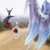 Feather Couple Necklace Red Rhinestone Feather Pendant Matching Necklace Valentine's Day Jewelry Gifts for Women Men