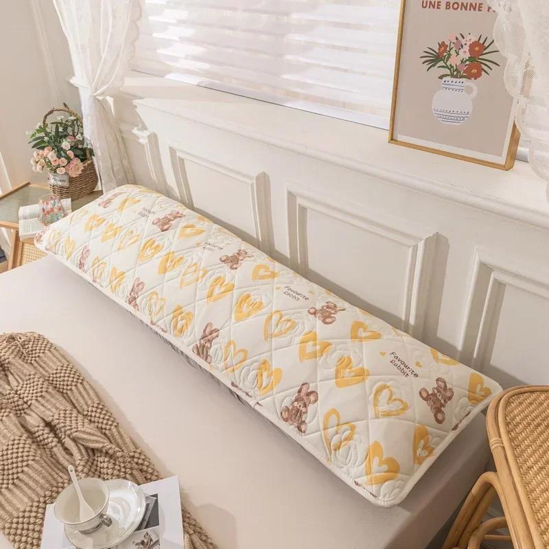 120/150/180cm Long Pillowcase Soft Polyester One-sided Quilted Hugging Pillow Cover Couple Lover Pillow Case