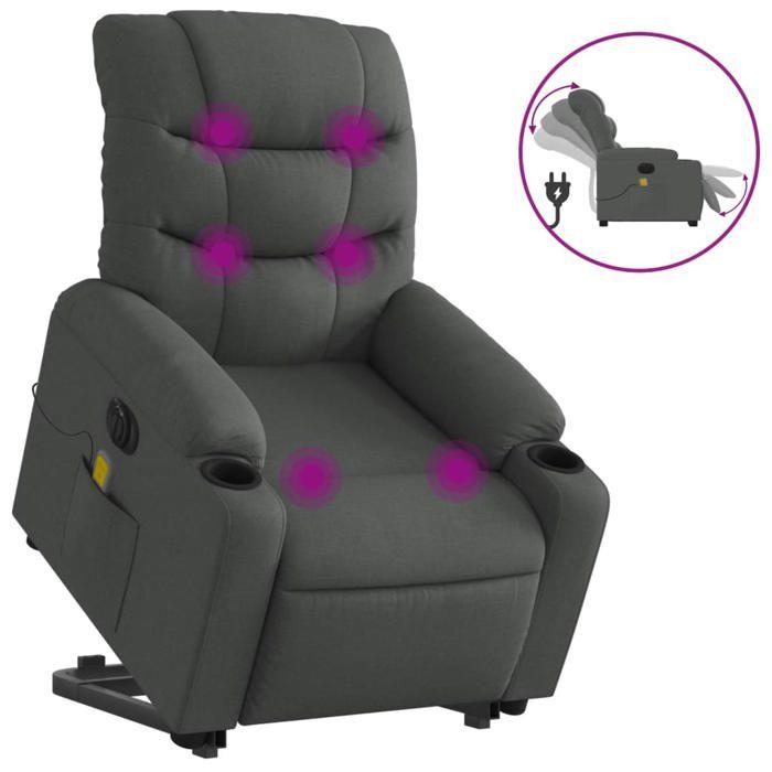 VidaXL Electric Massage Recliner, Relaxation Chair with Adjustable Backrest and Footrest, Salon Seat 3206673
