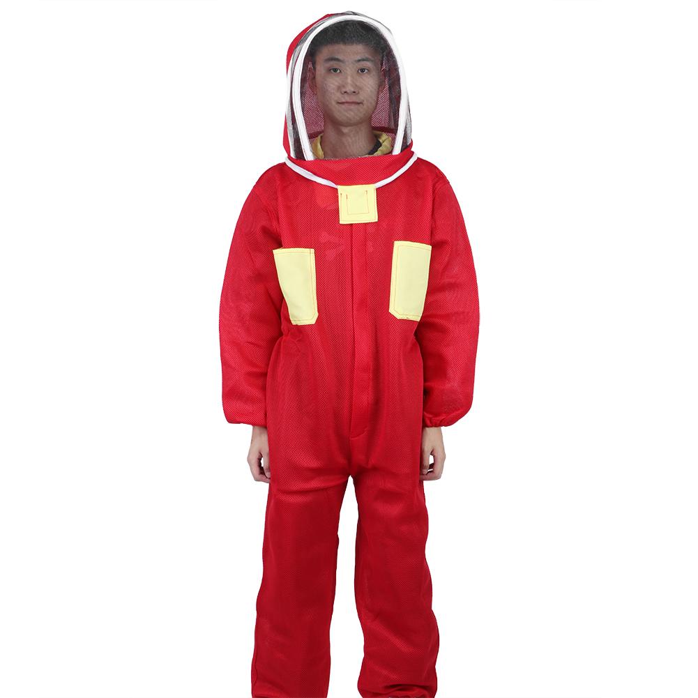 Red Beekeeping Protective Suit with Double Zipper Breathable Bee Suits Accessory for BeekeeperXXL