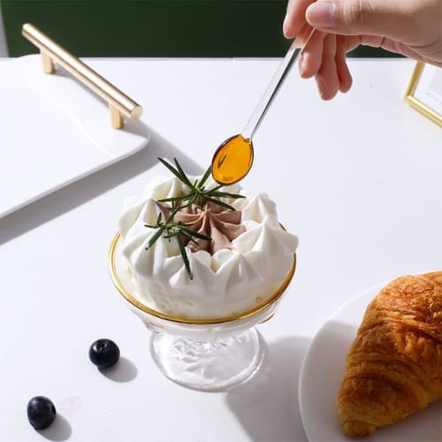 7-Piece Set of Muddlers and Stirring Spoons for Desserts, Coffee, and More. Stylish and Stylish Glass Spoons for Commercial Use, Beverage Stores, and