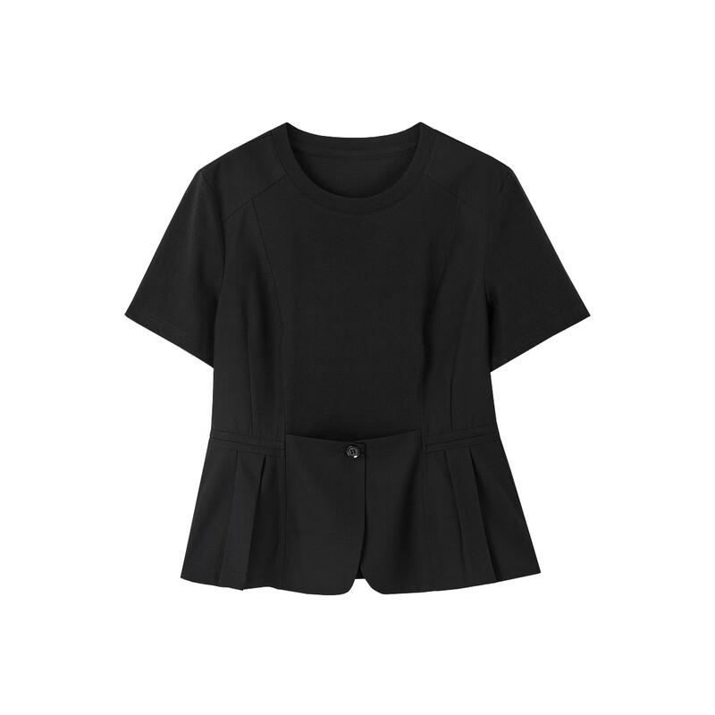Women's Elegant Ruffle Patchwork Short Sleeve Top